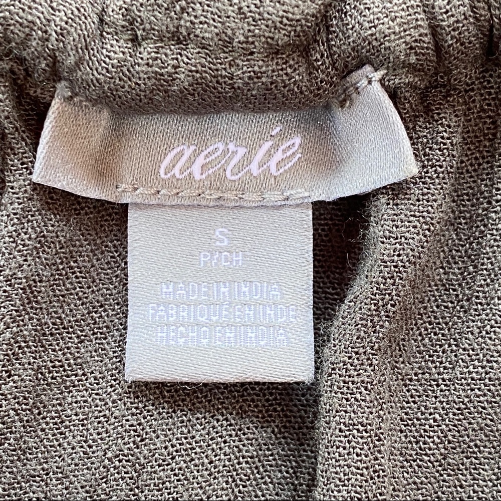 Aerie Flowy Peasant Blouse Bell Sleeves Gray Size Small - Picture 8 of 10